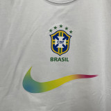 26/27 Brazil White Pure Cotton Men's T-shirt#T296(金标)