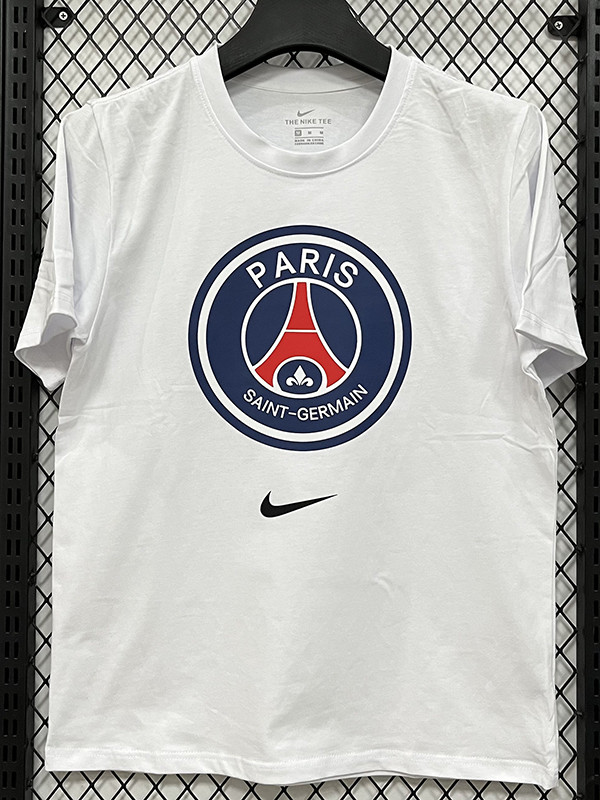 26/27 PSG Ｗhite Pure Cotton Men's T-shirt#T307大标