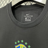 26/27 Brazil Black Pure Cotton Men's T-shirt#T296(金标)