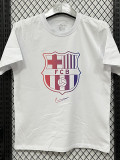 26/27 BAR White Pure Cotton Men's T-shirt#T314(渐变大标)