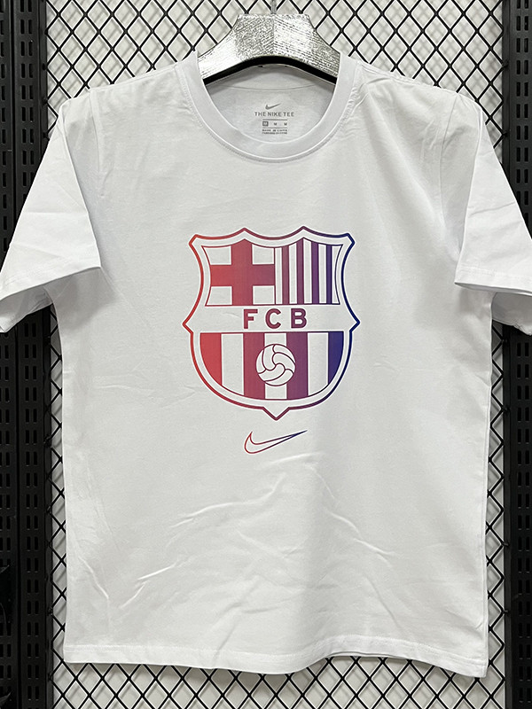 26/27 BAR White Pure Cotton Men's T-shirt#T314(渐变大标)