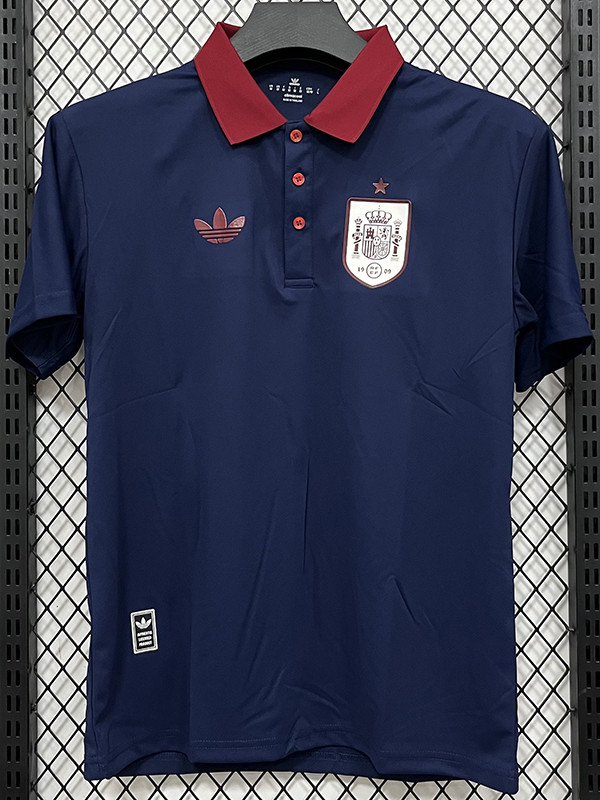 26/27 Spain Royal Blue Leisure quick drying Men's Polo-shirt Top#PL7704