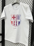 26/27 BAR White Pure Cotton Men's T-shirt#T314(渐变大标)