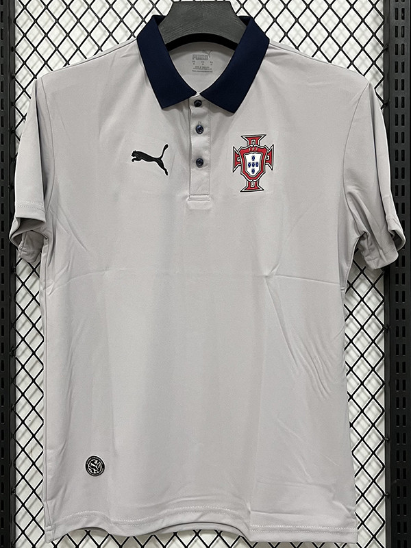 26/27 Portugal Grey Leisure quick drying Men's Polo-shirt Top#PL7702