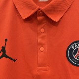 26/27 PSG Orange Leisure quick drying Men's Polo-shirt Top#PL6618