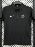 26/27 PSG Black Leisure quick drying Men's Polo-shirt Top#PL6619