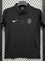 26/27 PSG Black Leisure quick drying Men's Polo-shirt Top#PL6619
