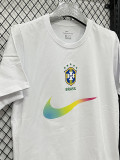 26/27 Brazil White Pure Cotton Men's T-shirt#T296(金标)
