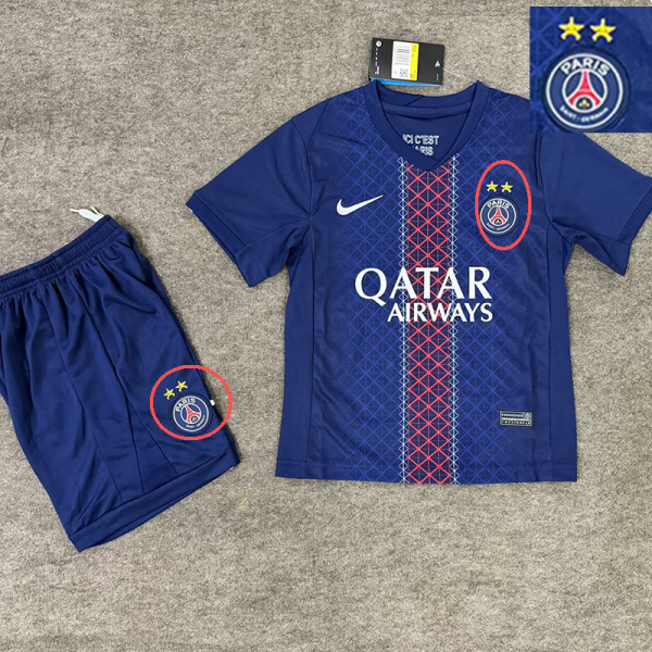 25/26 PSG Home(embroidery Two Star)Kids Soccer Jersey(刺绣二星)