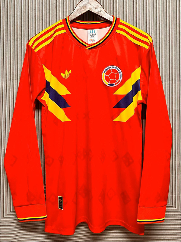 2019 Colombia Commemorative Edition Red Long Sleeve Retro Soccer Jersey