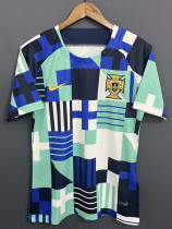 2022 Portugal Pre-Match Blue White Training Shirt