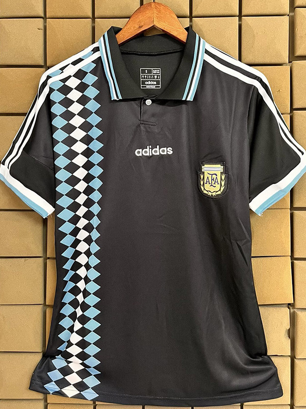 1994 Argentina Black Retro Soccer Jersey