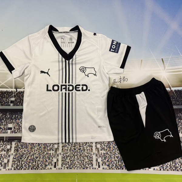26/27 Derby County F.C Home Kids Soccer Jersey