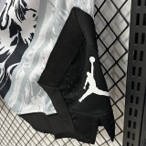 26/27 Flying Man Casual NBA Edition Flower Catkins Gray shorts#C2537