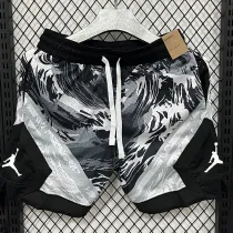 26/27 Flying Man Casual NBA Edition Flower Catkins Gray shorts#C2537