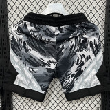 26/27 Flying Man Casual NBA Edition Flower Catkins Gray shorts#C2537
