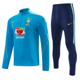 26/27 Brazil Lake Blue Half Pull Tracksuit (半拉链)