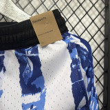 26/27 Flying Man White Blue Casual NBA Edition Flower Catkins Gray shorts#C2534