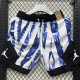 26/27 Flying Man White Blue Casual NBA Edition Flower Catkins Gray shorts#C2534