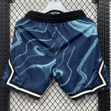 26/27 Flying Man Ripple Pattern Blue Casual NBA Edition Flower Catkins Gray shorts#C2532