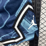 26/27 Flying Man Ripple Pattern Blue Casual NBA Edition Flower Catkins Gray shorts#C2532