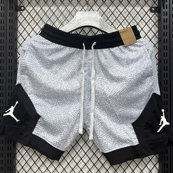 26/27 Flying Man Grey Casual NBA Edition Flower Catkins Gray shorts#C2536