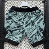 26/27 Flying Man Dark Green Casual NBA Edition Flower Catkins Gray shorts#C2533