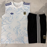 26/27 Argentina White Inkjet Tank top and shorts suit#D26048