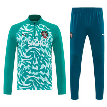 26/27 Portugal Green Half Pull Tracksuit#  (半拉链)