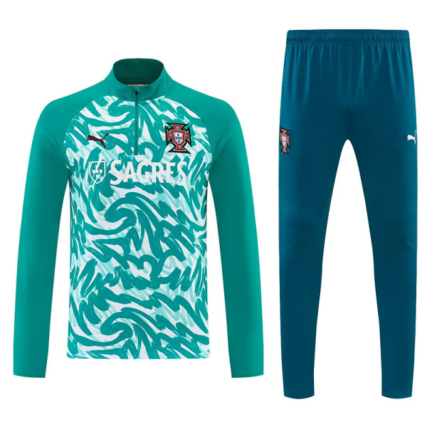 26/27 Portugal Green Half Pull Tracksuit#  (半拉链)