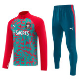 26/27 Portugal Red Half Pull Tracksuit#  (半拉链)