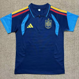 26/27 Spain Royal Blue Half Pull Polp Training Shirts(半拉翻领)
