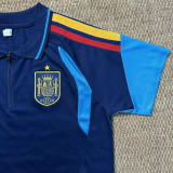 26/27 Spain Royal Blue Half Pull Polp Training Shirts(半拉翻领)