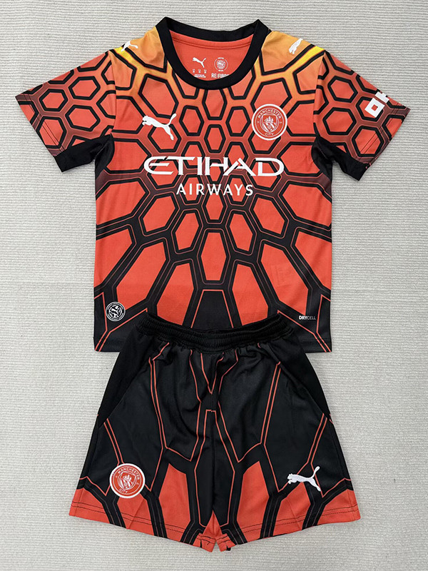 26/27 Man City Goalkeeper Orange Kids Soccer Jersey