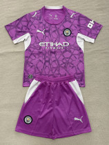 26/27 Man City Goalkeeper Purple Kids Soccer Jersey
