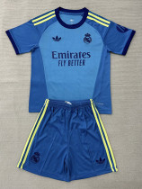 26/27 RMA Goalkeeper Lake Blue Kids Soccer Jersey