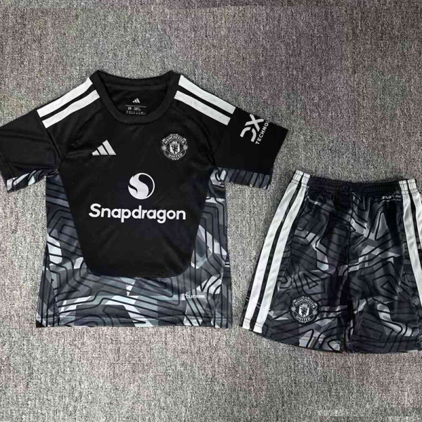 26/27 Man Utd Goalkeeper Black Kids Soccer Jersey