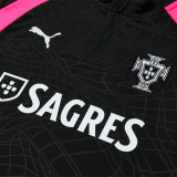 26/27 Portugal Black Half Pull Tracksuit (半拉链)