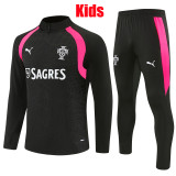 26/27 Portugal Black Kids Half Pull Tracksuit (童装半拉链)