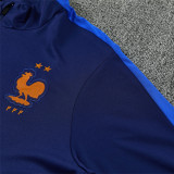 26/27 France Royal Blue Half Pull Tracksuit (半拉链)