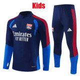 26/27 Lyon Royal Blue Kids Half Pull Tracksuit (童装半拉链)