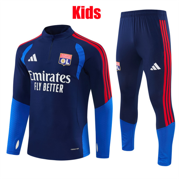 26/27 Lyon Royal Blue Kids Half Pull Tracksuit (童装半拉链)