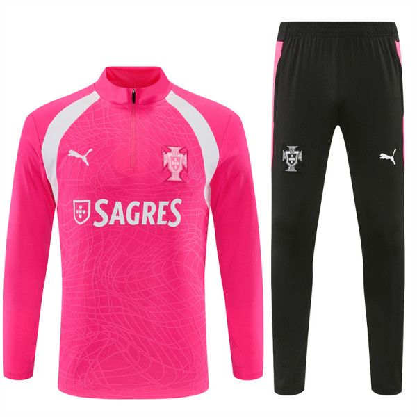 26/27 Portugal Pink Half Pull Tracksuit (半拉链)