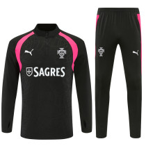 26/27 Portugal Black Half Pull Tracksuit (半拉链)