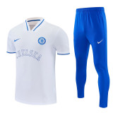 26/27 CHE White polo shirts Blue pants suit