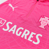 26/27 Portugal Pink Kids Half Pull Tracksuit (童装半拉链)