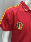 1990 Belgium Home Red  Retro Soccer Jersey