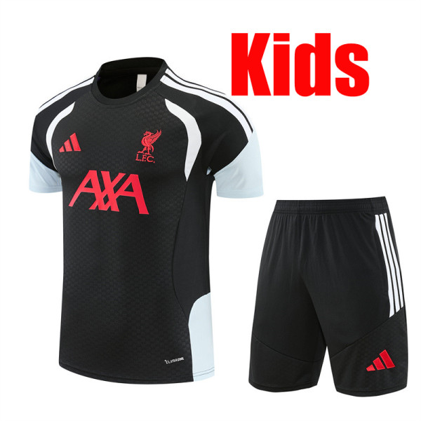 26/27 LIV Black Kids Training sleeve Black Shorts Suit#童装