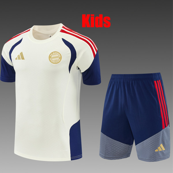 26/27 Bayern Beige Yellow Kids Training Short Suit#童装