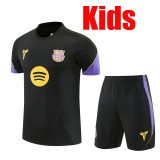 26/27BAR Co-branded Edition Black Kids Training sleeve Black Shorts Suit#童装
